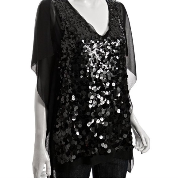 BCBGMaxAzria Tops - BCBGMaxAzria Silk Sequin Tunic